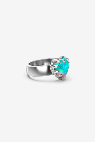 Stolen Girlfriends Club Love Claw Ring - Silver/Opal