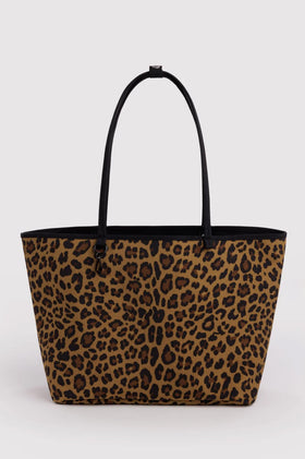 Baggu Large Nylon Reversible Tote - Leopard/Black