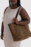 Baggu Large Nylon Reversible Tote - Leopard/Black