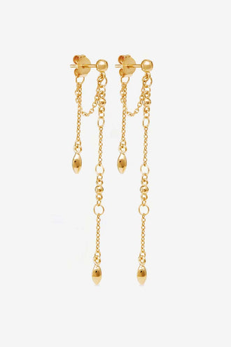 By Charlotte Luck & Love Chain Earrings - Gold