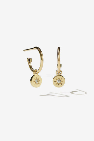 Meadowlark Lulu Signature Hoops - 23K Gold White Diamond