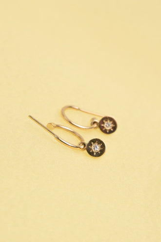 Meadowlark Lulu Signature Hoops - 23K Gold White Diamond
