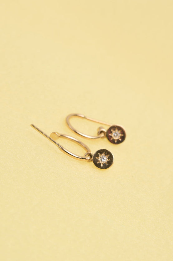 Meadowlark Lulu Signature Hoops - 23K Gold White Diamond