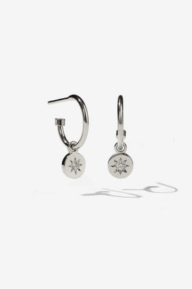 Meadowlark Lulu Signature Hoops - Silver White Diamond