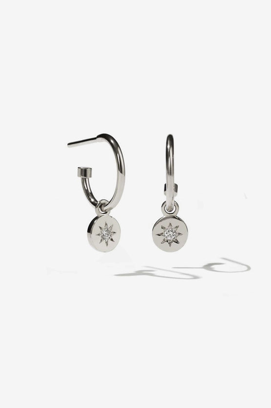 Meadowlark Lulu Signature Hoops - Silver White Diamond