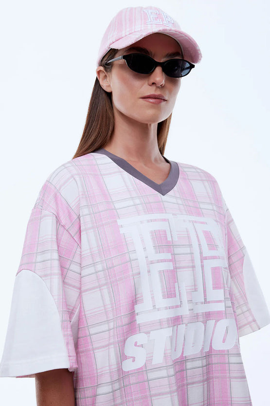 Ena Pelly Lunar Jersey - Pink Check