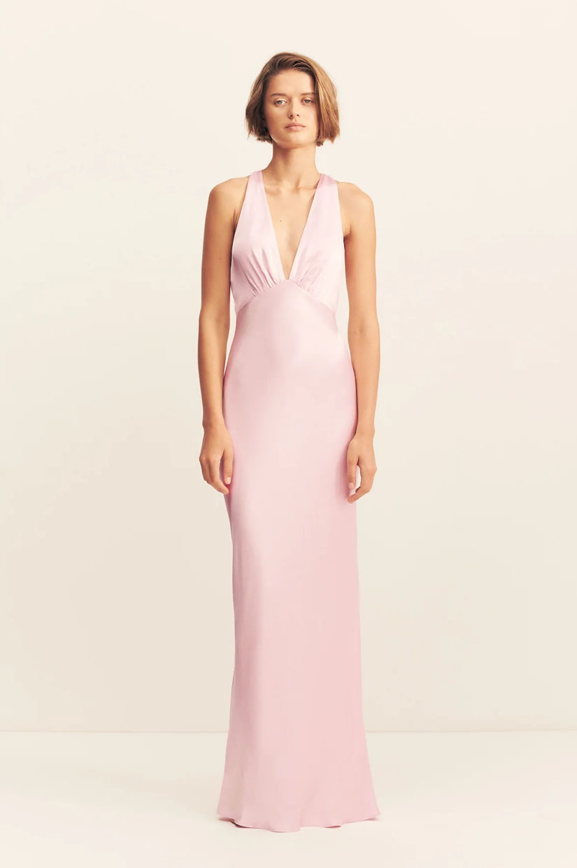 Shona Joy La Lune Plunged Maxi - Blossom