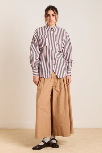 Damson Madder Lux Shirt - Garden Stripe