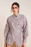 Damson Madder Lux Shirt - Garden Stripe