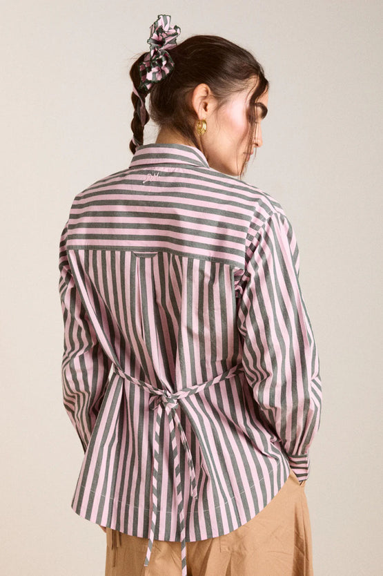 Damson Madder Lux Shirt - Garden Stripe