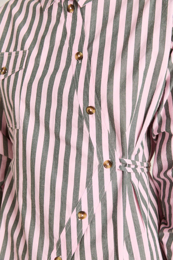 Damson Madder Lux Shirt - Garden Stripe
