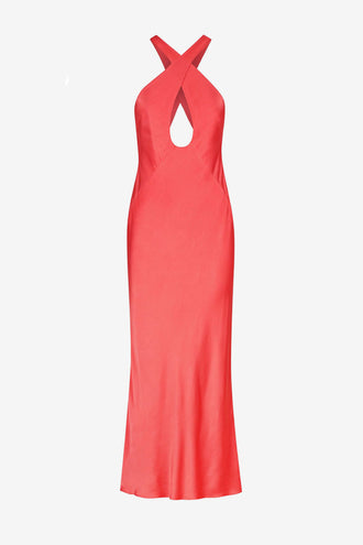Shona Joy Lydia Cross Front Midi - Poppy Red