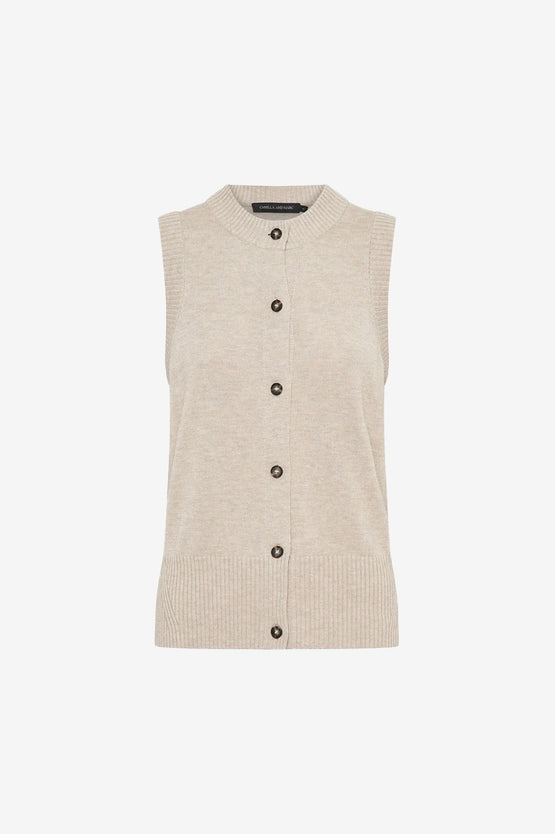 Camilla and Marc Macie Sleeveless Cardi - Oat