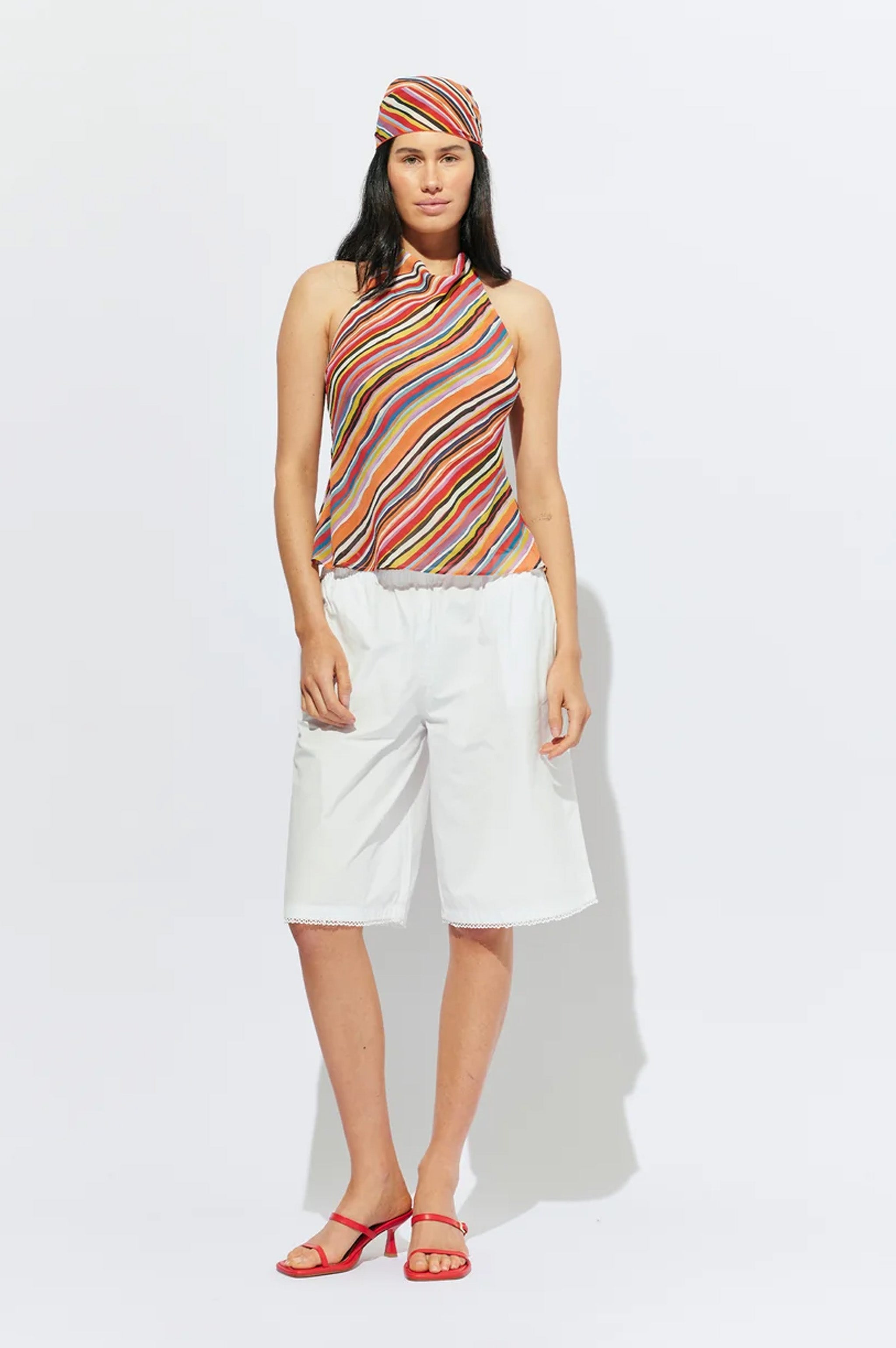 Ruby Madrid Halter Top - Liquorice Stripe
