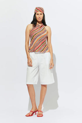 Ruby Madrid Halter Top - Liquorice Stripe