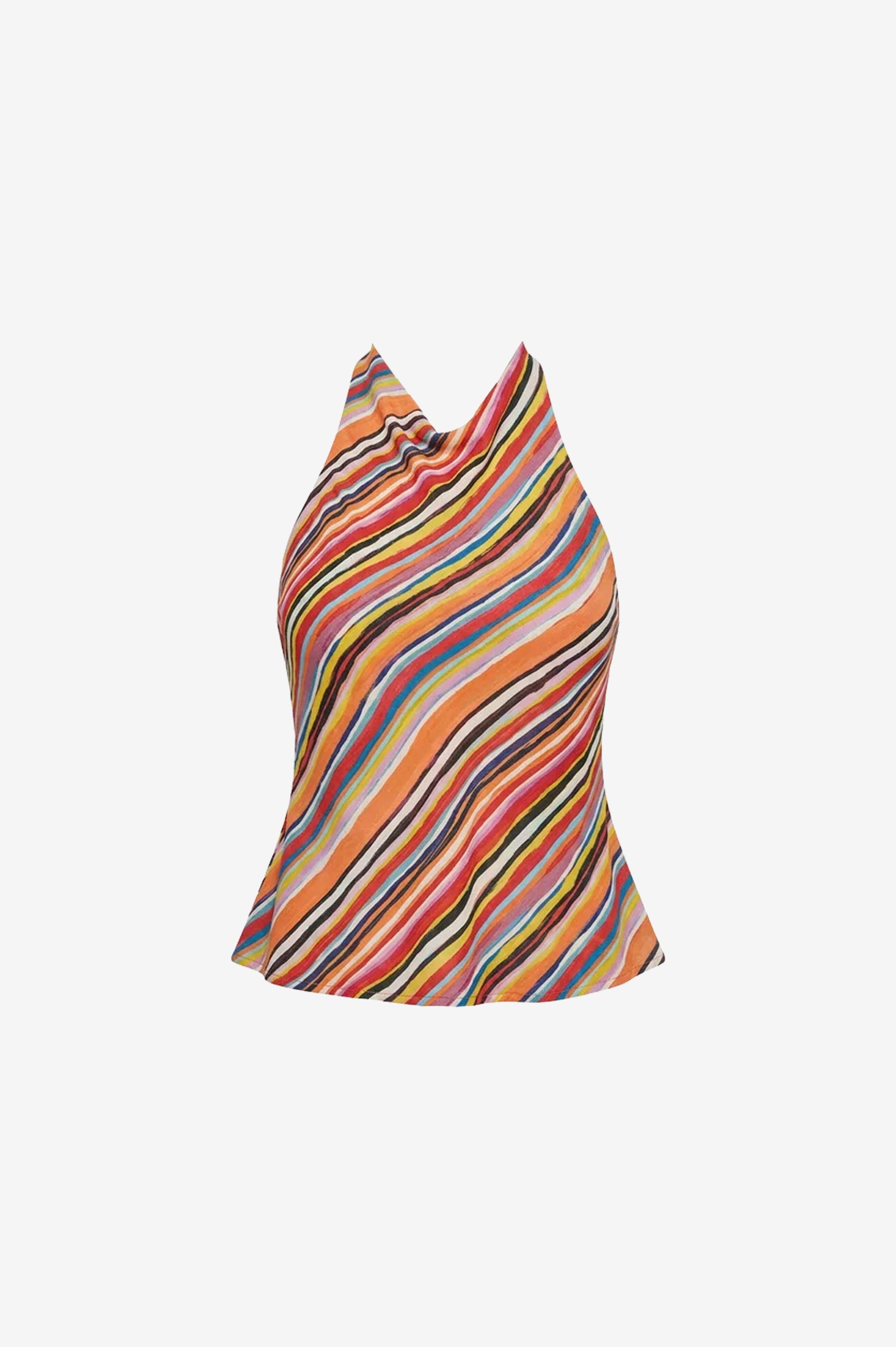 Ruby Madrid Halter Top - Liquorice Stripe