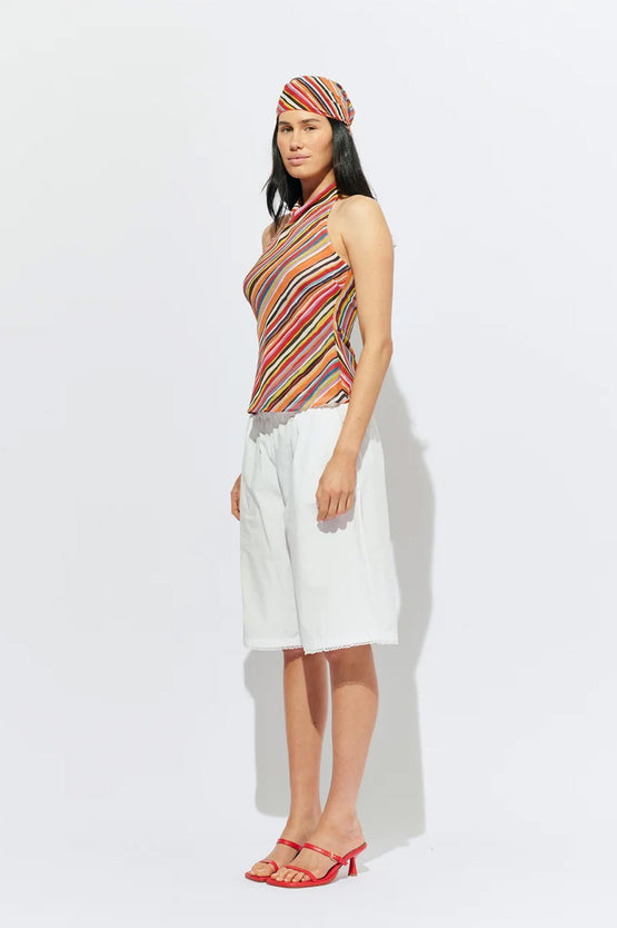 Ruby Madrid Halter Top - Liquorice Stripe