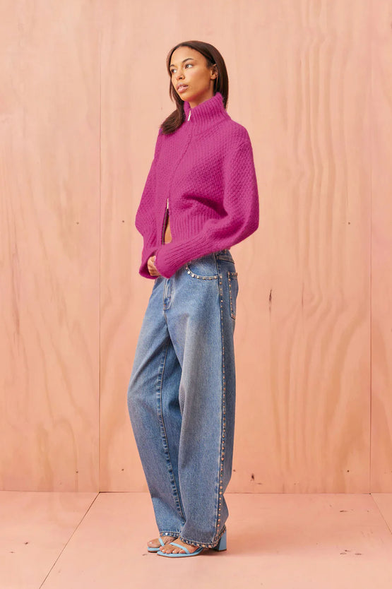 Ruby Matilda Zip Cardigan - Magenta