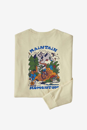 Patagonia L/S Momentum Pocket Responsibili Tee - Birch White