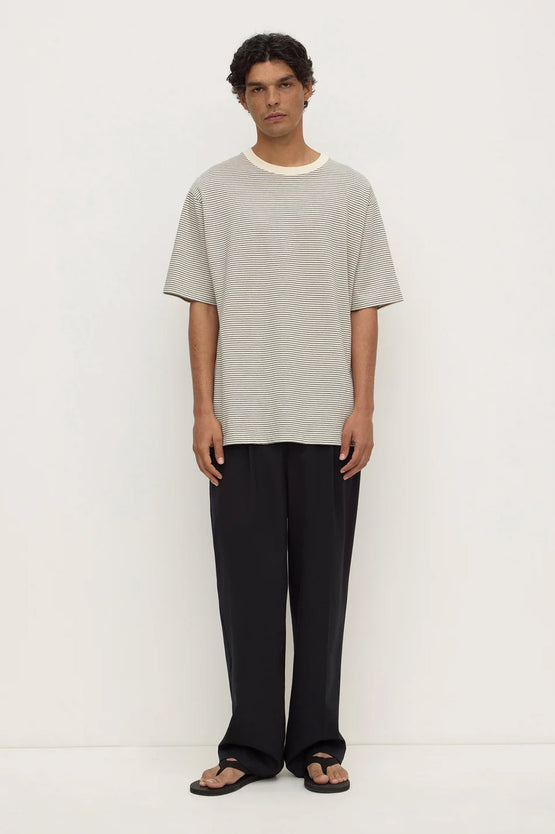 Assembly Manone Stripe Tee - Black/Cream