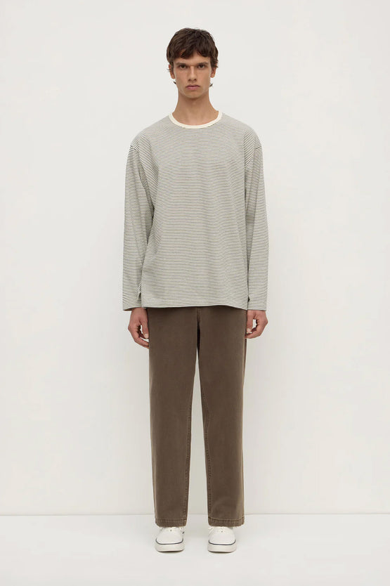 Assembly Malone Stripe LS Tee - Black/Cream
