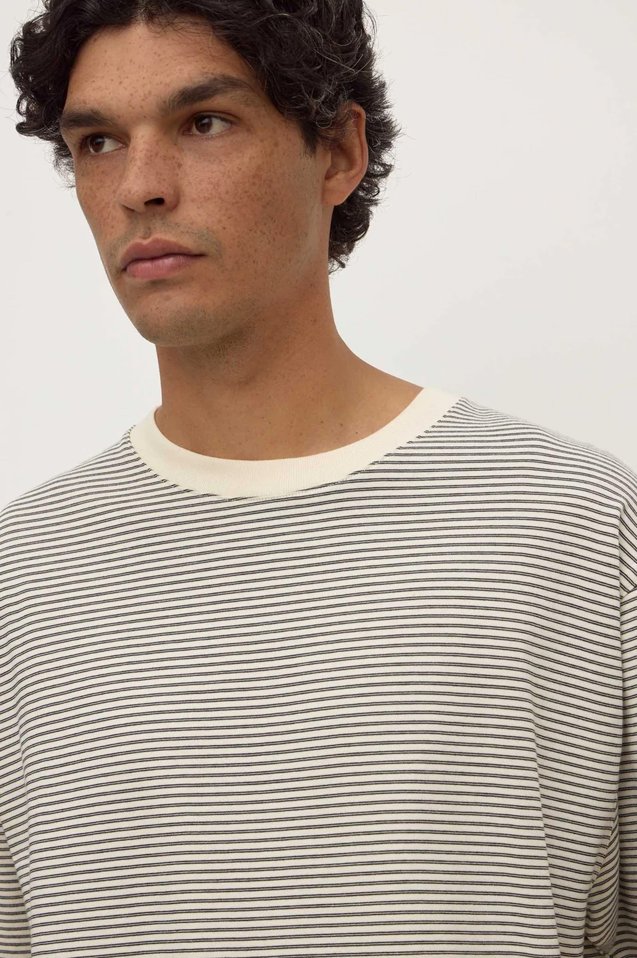 Assembly Manone Stripe Tee - Black/Cream