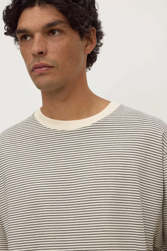 Assembly Manone Stripe Tee - Black/Cream