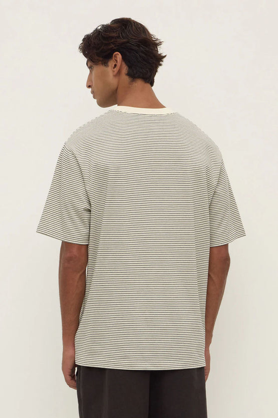 Assembly Malone Stripe Tee - Black/Cream