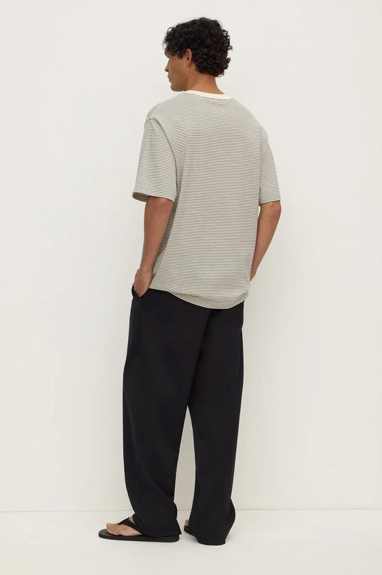Assembly Manone Stripe Tee - Black/Cream