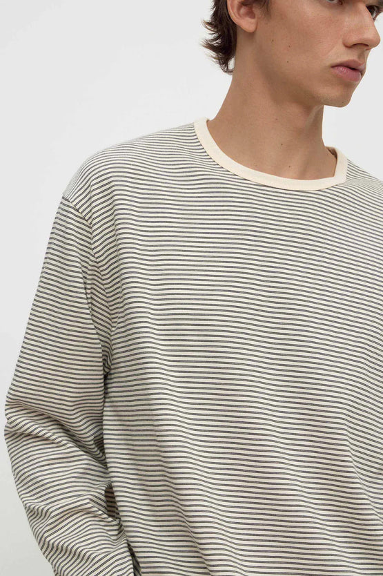 Assembly Malone Stripe LS Tee - Black/Cream