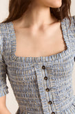 Damson Madder Mansi Shirred Blouse - Cloudy