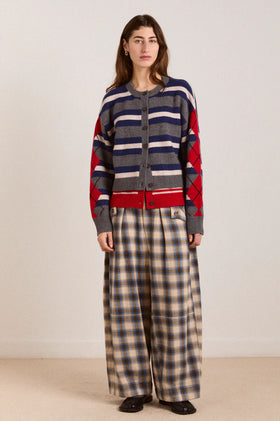 Damson Madder Mara Trouser - Blur Check