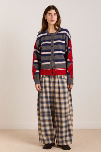 Damson Madder Mara Trouser - Blur Check