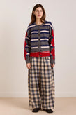 Damson Madder Mara Trouser - Blur Check