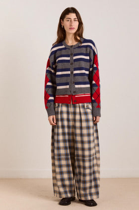 Damson Madder Mara Trouser - Blur Check
