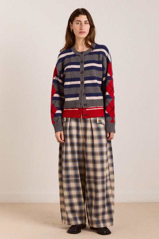 Damson Madder Mara Trouser - Blur Check