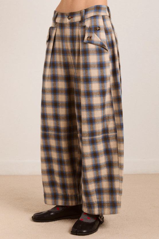 Damson Madder Mara Trouser - Blur Check