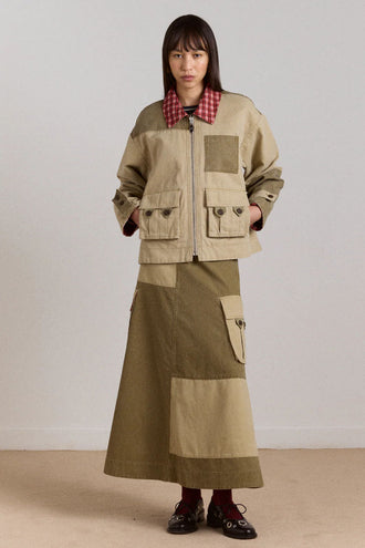 Damson Madder Marcelle Reversible Jacket - Khaki