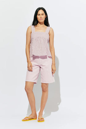 Ruby Margie Tie-Back Top - Pink Lady Stripe