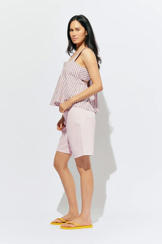 Ruby Margie Tie-Back Top - Pink Lady Stripe