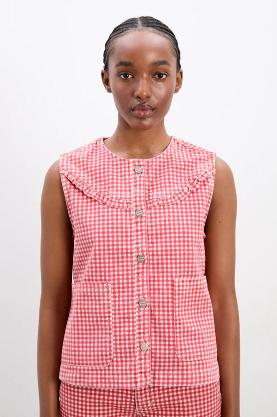Damson Madder Mari Top - Red Gingham