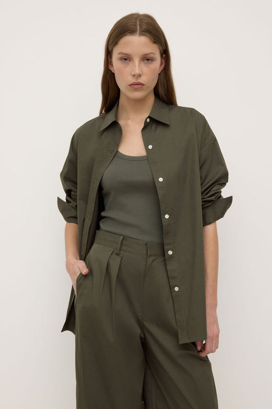 Assembly Marigold Poplin Shirt - Moss