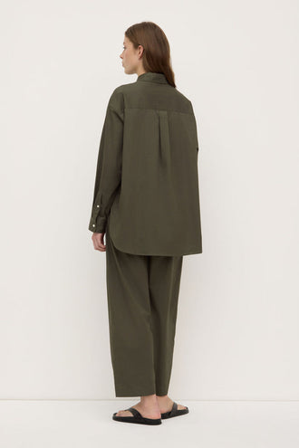 Assembly Marigold Poplin Shirt - Moss
