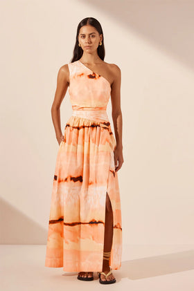 Shona Joy Larissa Gathered Maxi - Peach
