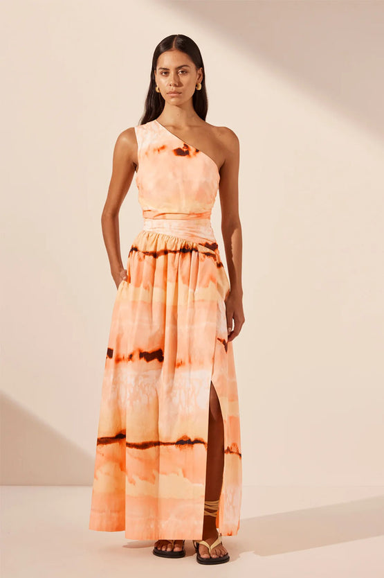 Shona Joy Larissa Gathered Maxi - Peach