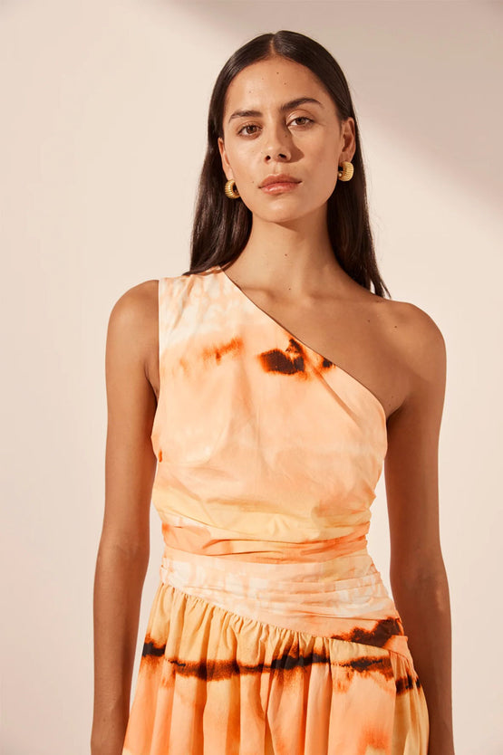 Shona Joy Larissa Gathered Maxi - Peach