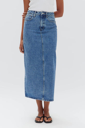 Assembly Denim Maxi Skirt - Dark Stone