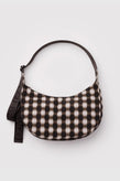 Baggu Medium Nylon Crescent Bag - Blurred Gingham Brown