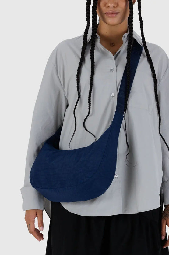Baggu Medium Nylon Crescent Bag - Navy