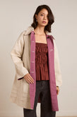 Damson Madder Mercedes Bow Reversible Trench - Gingham & Ecru